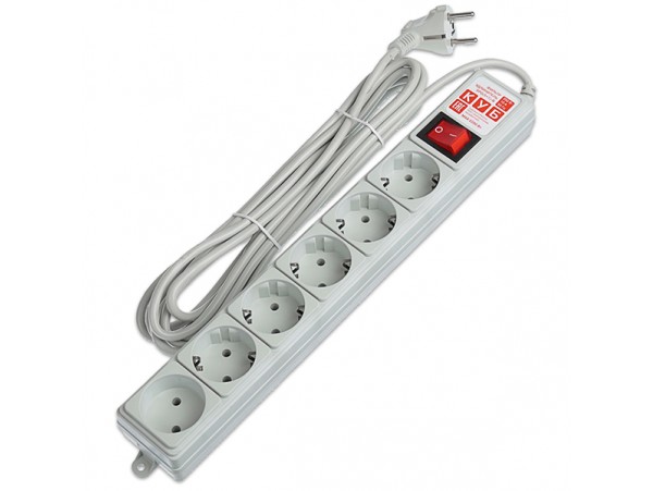 Фильтр сетевой 6 розеток 5м Power Cube 10A,выкл