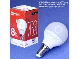 Лампа 220V 8W E14 4000K LED iNHOME