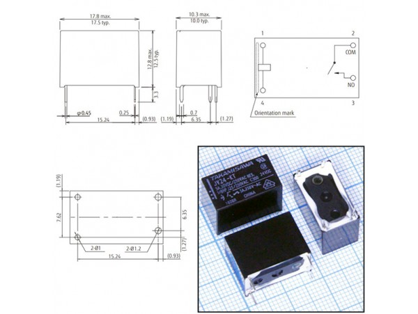 Реле 24VDC JV24-KT 1A 5A/250VAC