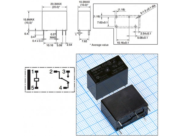 Реле 24VDC G5Q14EU24DC 1A 10A/250VAC