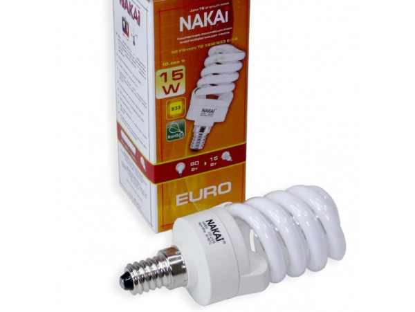 Лампа 220V 15W E14 SPC энергосб. Nakai