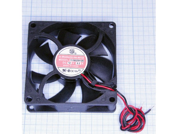 Вентилятор 12V0,20A 80х80х25 Y8025H12S/1208