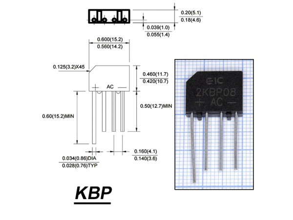 2KBP08(М) (800V/2A) Диодный мост