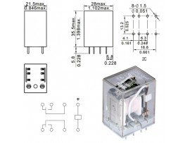 Реле 220VAC JZX-18FF 2C 10A/220VAC