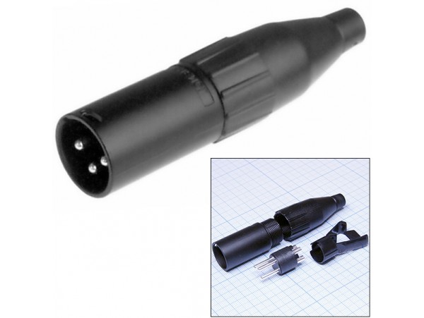 AC3MMB Вилка 3к.на кабель Amphenol (XLR-3M)