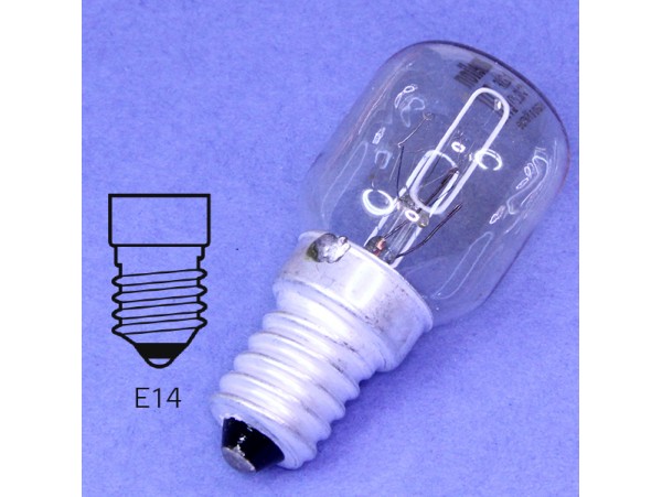 Лампа 220V 15W E14 для духовок, печей 300°C 25х56мм