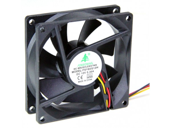 Вентилятор 12V0,3A 80х80х25 3pin FSY80S12H