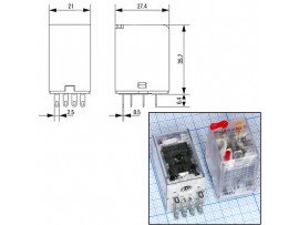 Реле 230VAC DRM570730LT 4C 5A/250VAC
