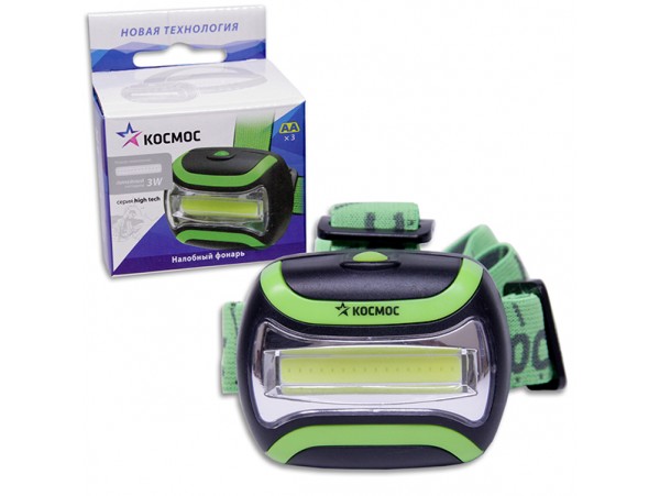 Фонарь налобный Космос KOC-H3WCOBLED 3W светодиодный