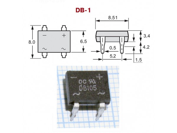 DB105  (600V/1A) Диодный мост