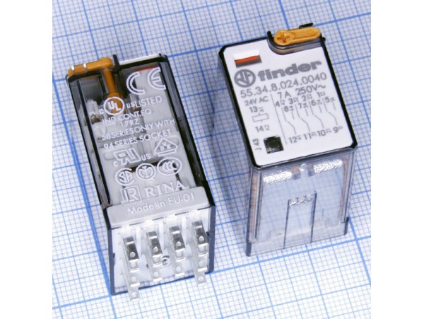 Реле 24VAC 553480240040 4C 7A/250V Finder