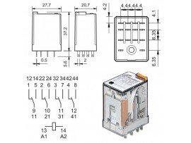 Реле 230VAC 553482300054 4C 7A/250V Finder