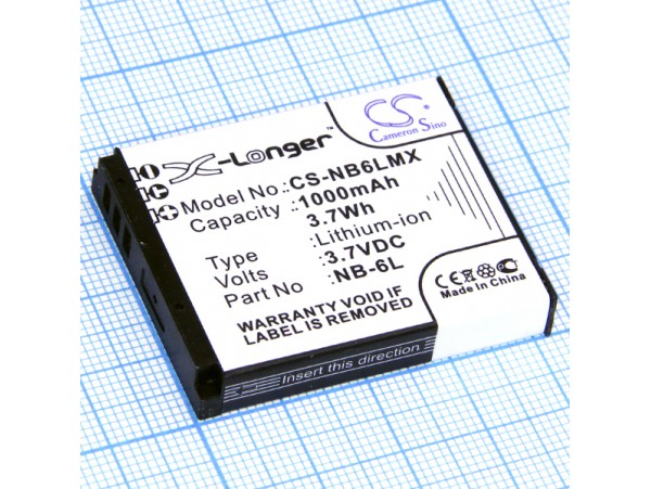 Аккумулятор CANON NB-6L 3,7V/1000 mAh CS-NB6LMX