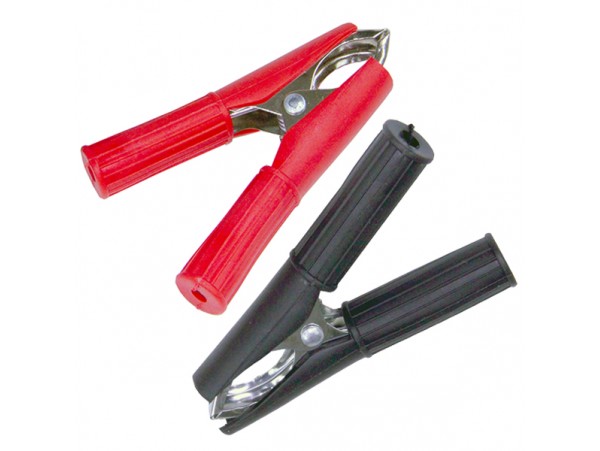 Зажим крокодил 30А 75 мм красный/черный пара REXANT