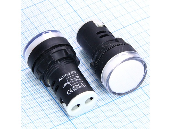 AD16-22DS 220VAC LED Лампа белая