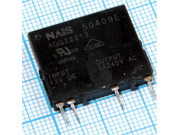 AQG22212 реле твердотельное 2A 240VAC 12VDC-INPUT д/м