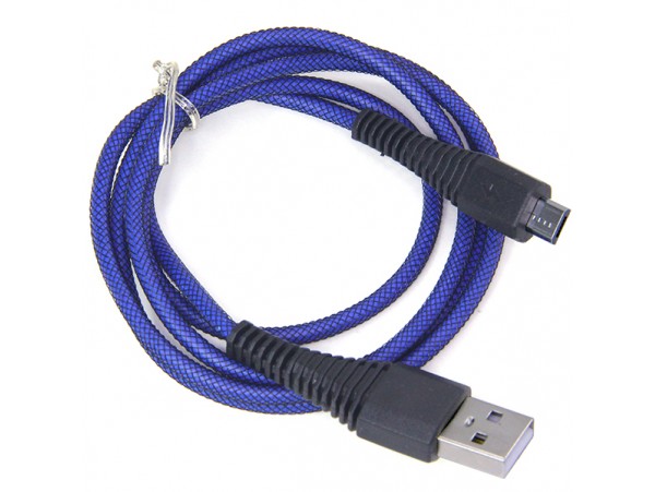 Шнур USB=micro USB 1м 2A  карбон