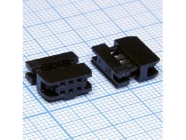 IDC2-6F (шаг 2,00мм) розетка 6к.(2х3)на шлейф