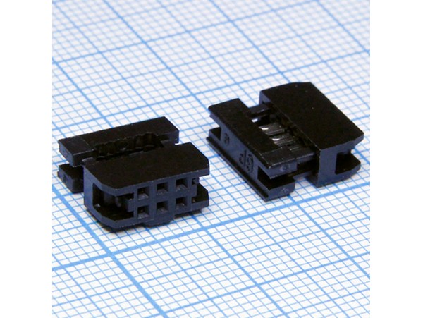 IDC2-6F (шаг 2,00мм) розетка 6к.(2х3)на шлейф