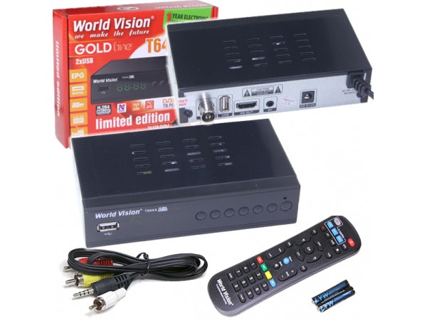 World Vision T644A FM ресивер эфирный DVB-T2 +радио
