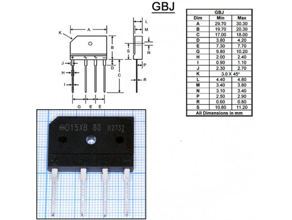 D15XB80 (800V/15A) диодный мост