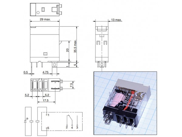 Реле 230VAC G2R-1-SN(S) 1C 10A/230VAC