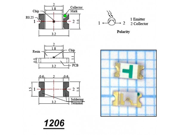 LED CHIP 1206 DFL-1206BC синий