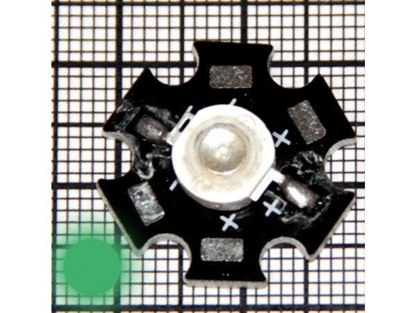 LED 1WR 3.4V 50-80LM 520-525nm G зел. 1W