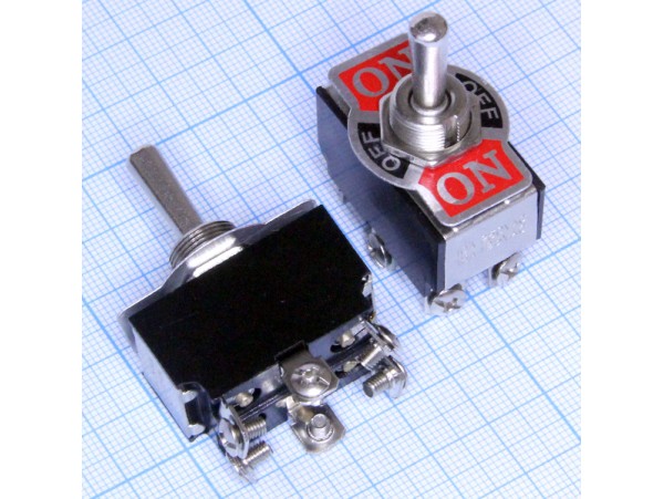 KN3B-223(A) тумблер (on)-off-(on) 125V,10 А без фикс.