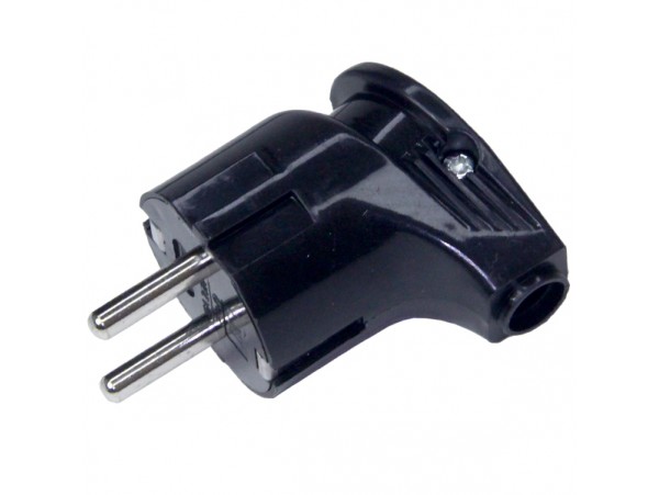 Вилка сетевая 16A угловая  черная