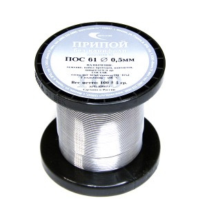 Припой d=0,5 100г ПОС-61 без канифоли