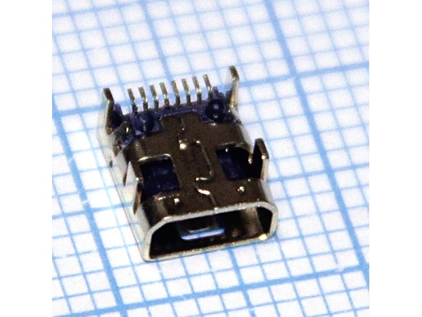 Mini USB 8 pin gold MU-005-18 Гн. на плату