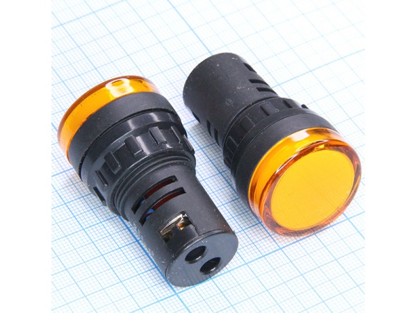 AD16-22DS 220VAC LED Лампа  желтая