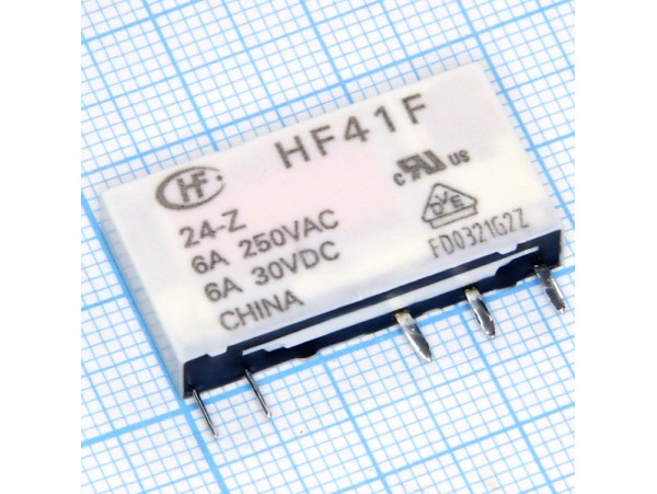 Реле 24VDC HF41F-24-Z 1C 6A/250VAC