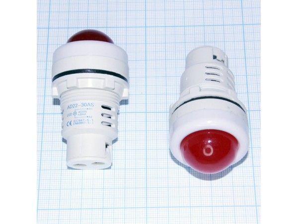 AD22-30AS-W 220VAC LED Лампа красная