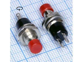 PBS-10B-2R 250V/1A off-(on) NO красная кнопка