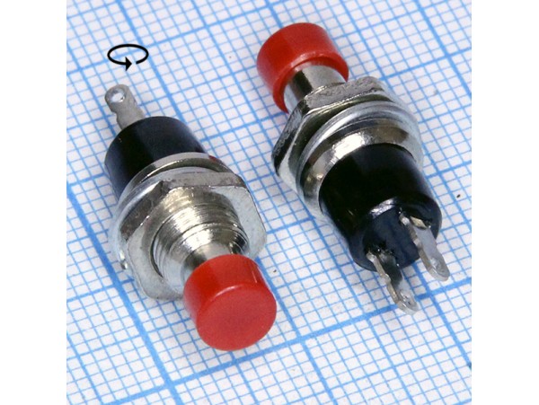 PBS-10B-2R 250V/1A off-(on) NO красная кнопка