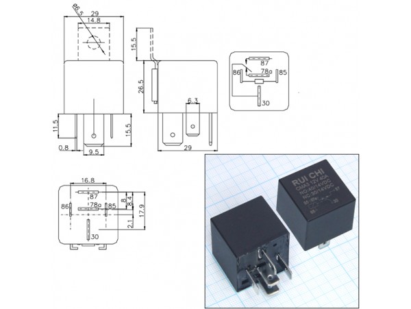 Реле 12VDC CMA3 12VDC (792H) 30A/14VDC