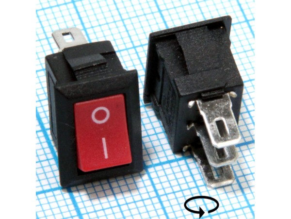 RWB-101 250V/3A on-on красный переключатель