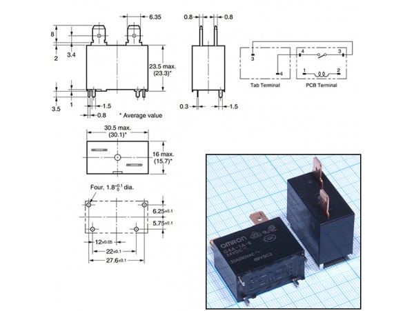 Реле 24VDC G4A1AE24DC 1A 20A/250VAC