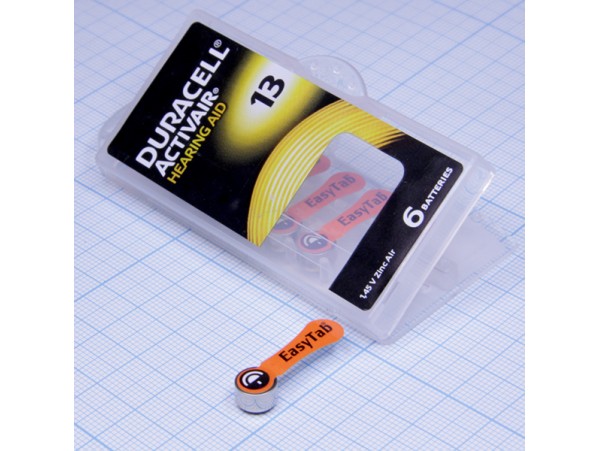 Элемент питания ZA13, PR48 Duracell, блистер 6 шт.