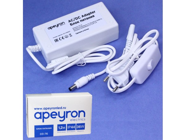 БП LED 12V 3.0A 36W APEYRON IP44 03-76