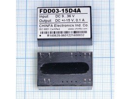 FDD03-15D4A (9V-36V>±15V/0,1A) Преобразователь напр.