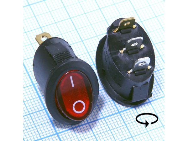 IRS-101-6C 250V/6A on-off красный переключатель