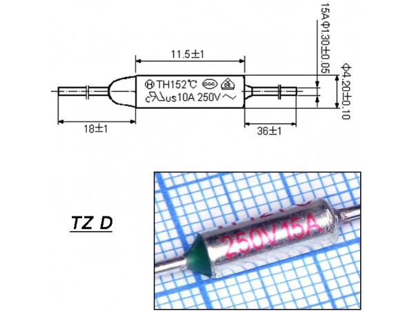 TZ D-121-15A Термопредохранитель