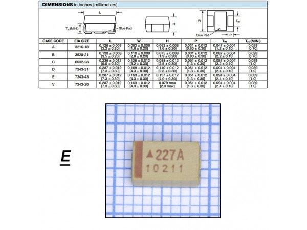 Конд.220/16V D SMD 227M016V