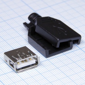 USBA-FPB розетка на каб. в корпусе