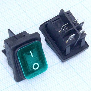 SB092 250V/16A on-off зелёный IP65 переключатель
