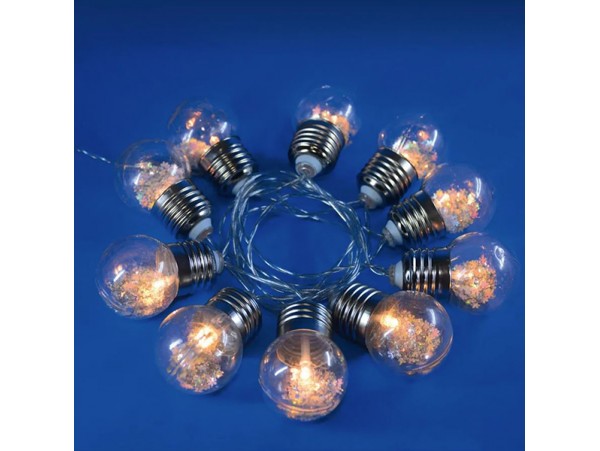 Гирлянда 10LED белый 1,8м на бат.