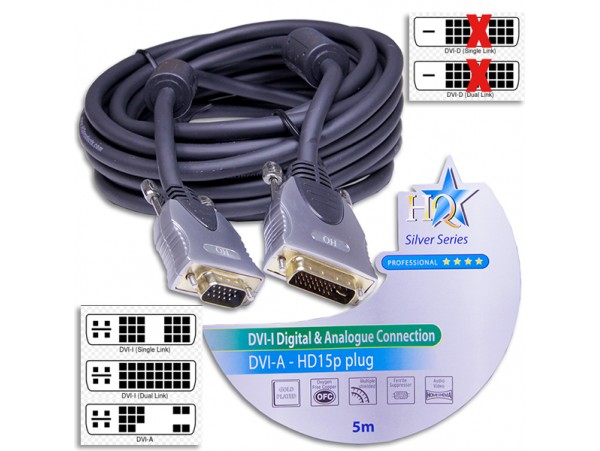 Шнур DVI-A/VGA шт/шт 5м HQSS5195